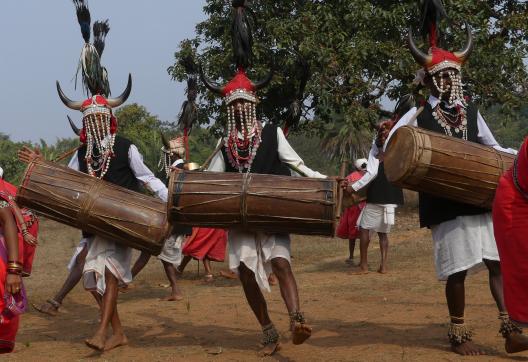 Voyage vers des danseurs du peuple maria au sud du Chhattisgarh